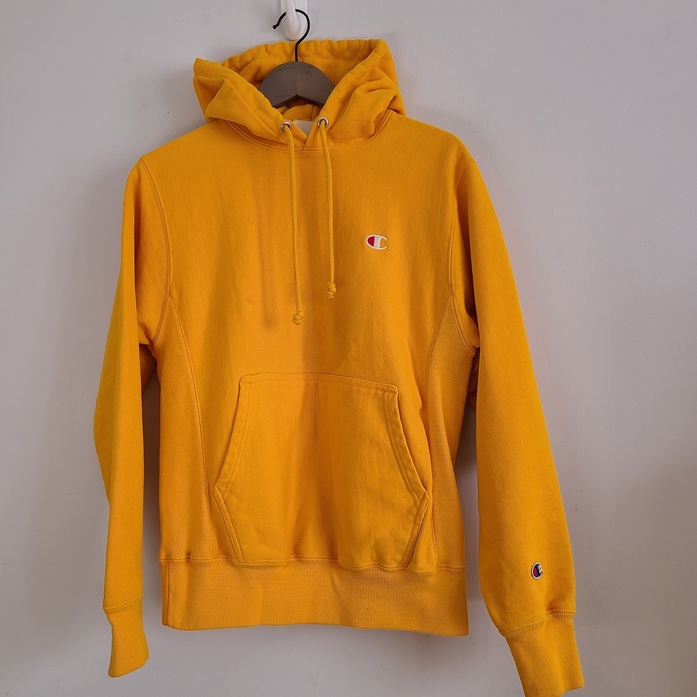 Champion Yellow Hoodie for Men Size Small